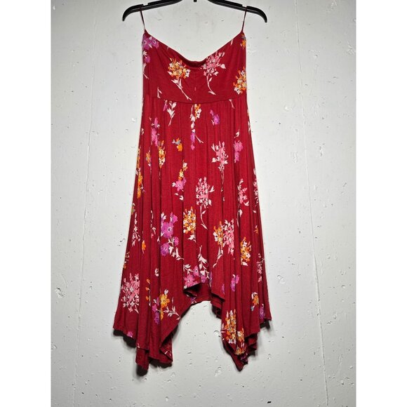 Express Floral Babydoll Strapless Asymmetric Dress Medium Boho Cottage Fairy - Picture 2 of 8